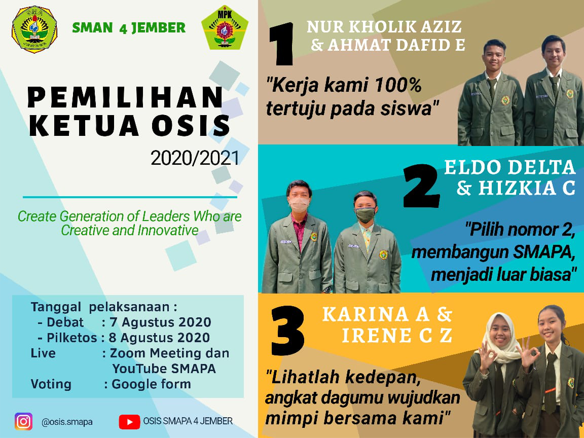 Pemilihan Ketua OSIS & Wakil Ketua OSIS 2020-2021 Pemilihan Ketua OSIS & Wakil Ketua OSIS 2020-2021